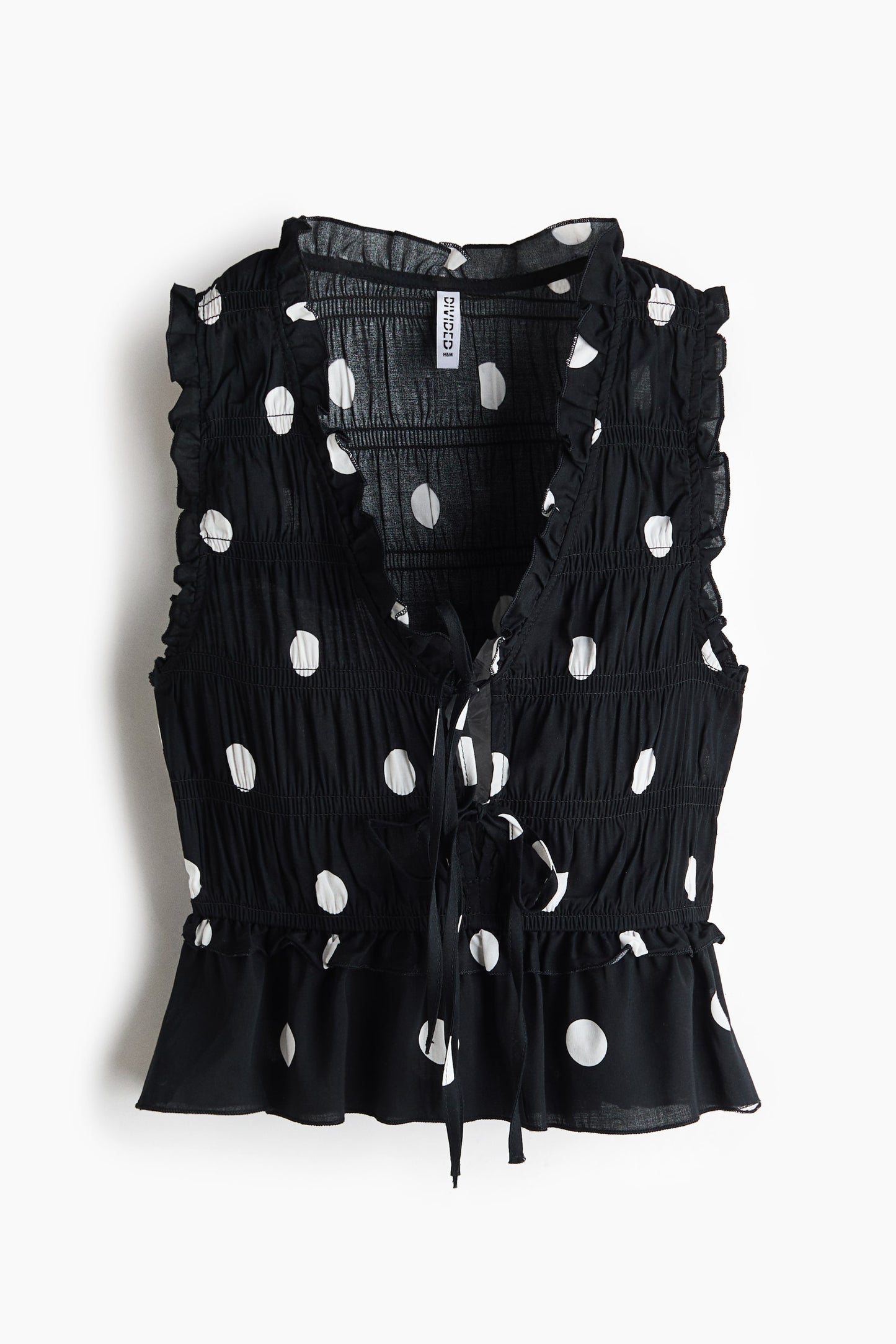 Tie-detail smocked top
