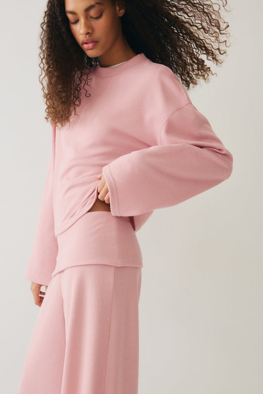 2-piece jersey top and trousers set Pink