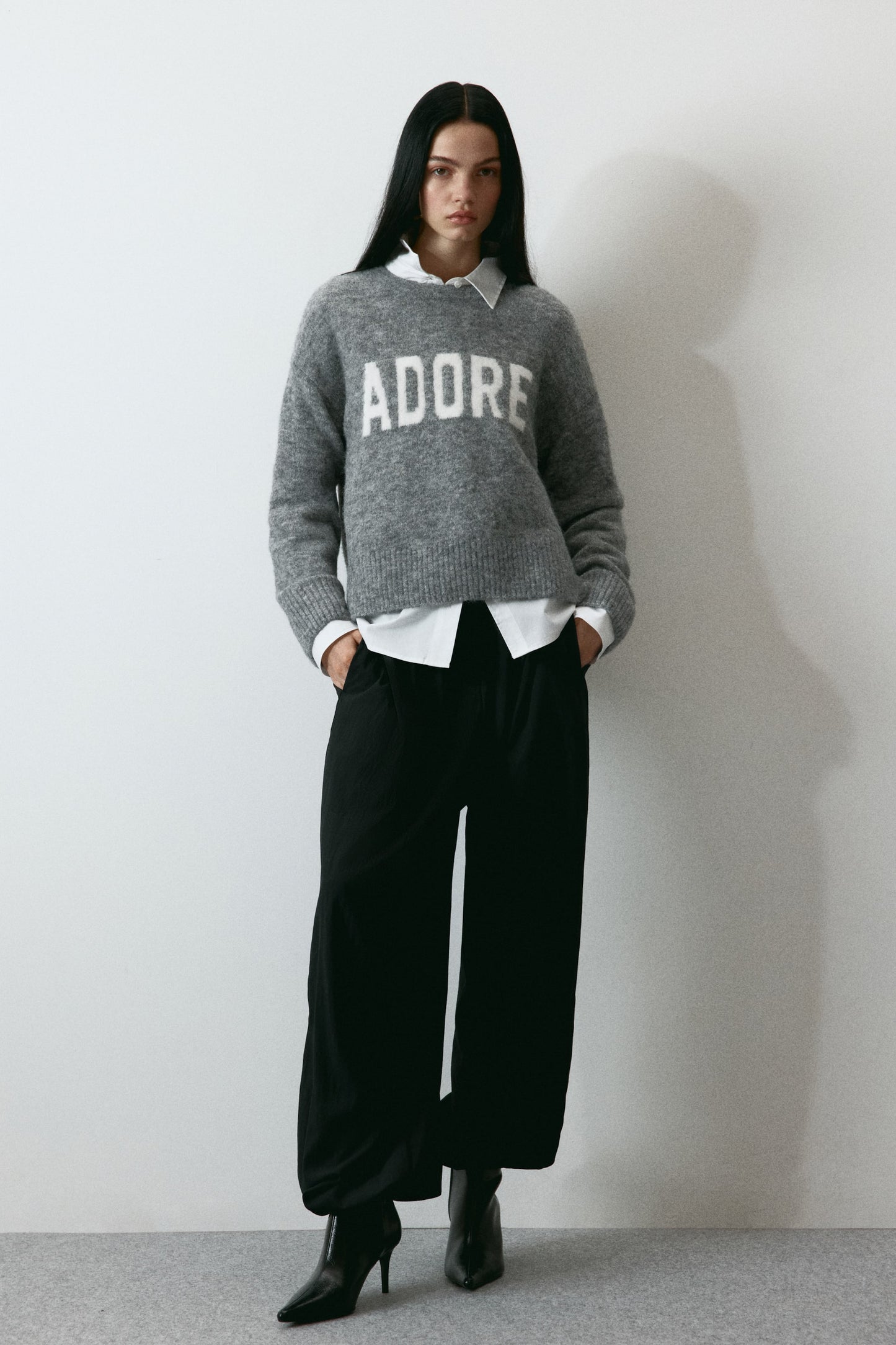 Jacquard-motif jumper Grey