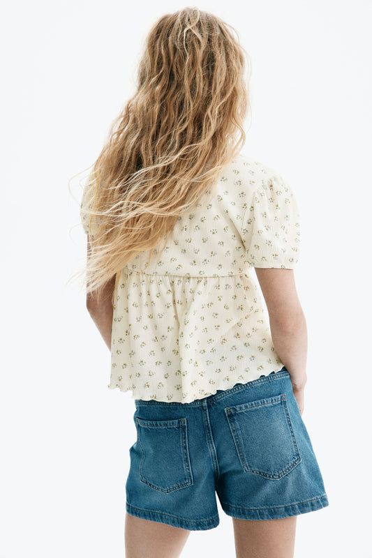 Crinkled jersey top Light