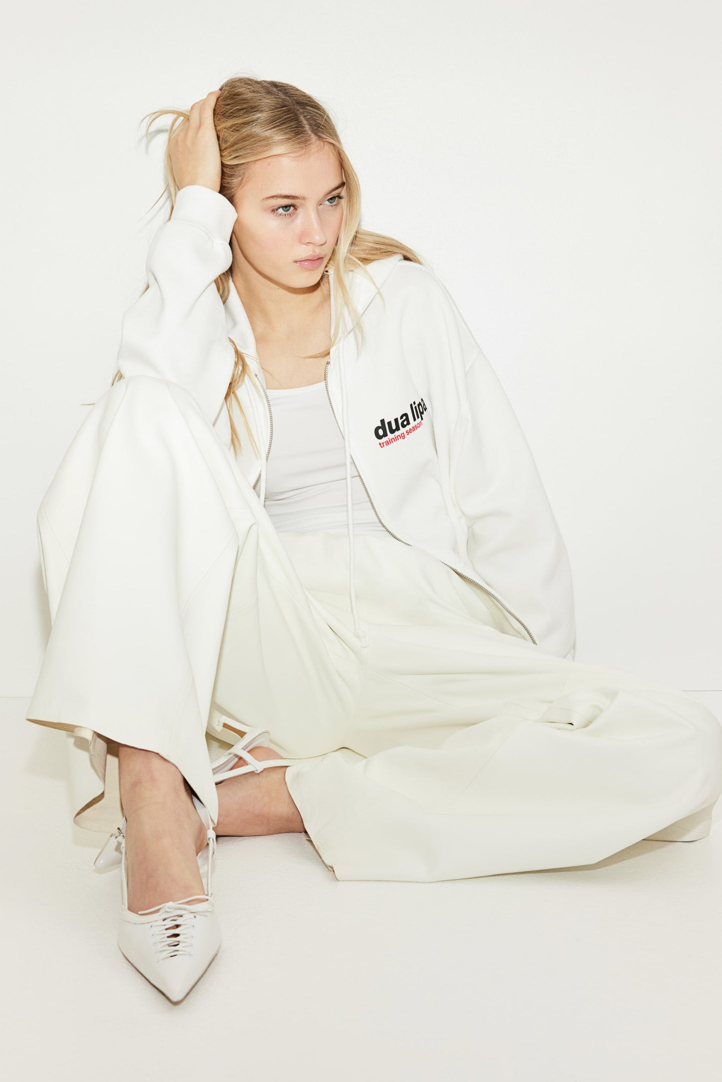 Dua Lipa Oversized zip-through hoodie