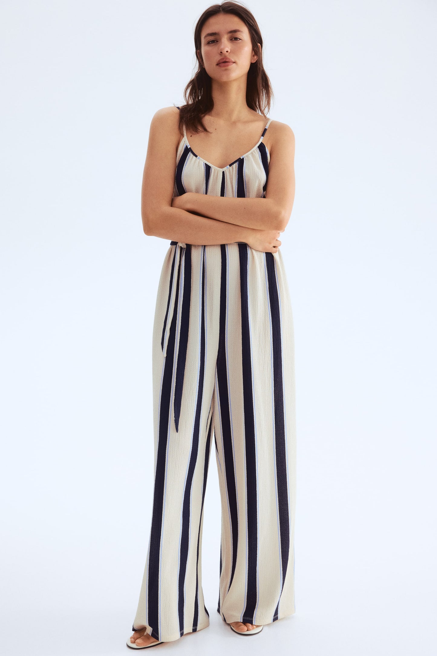 Tie-belt jumpsuit