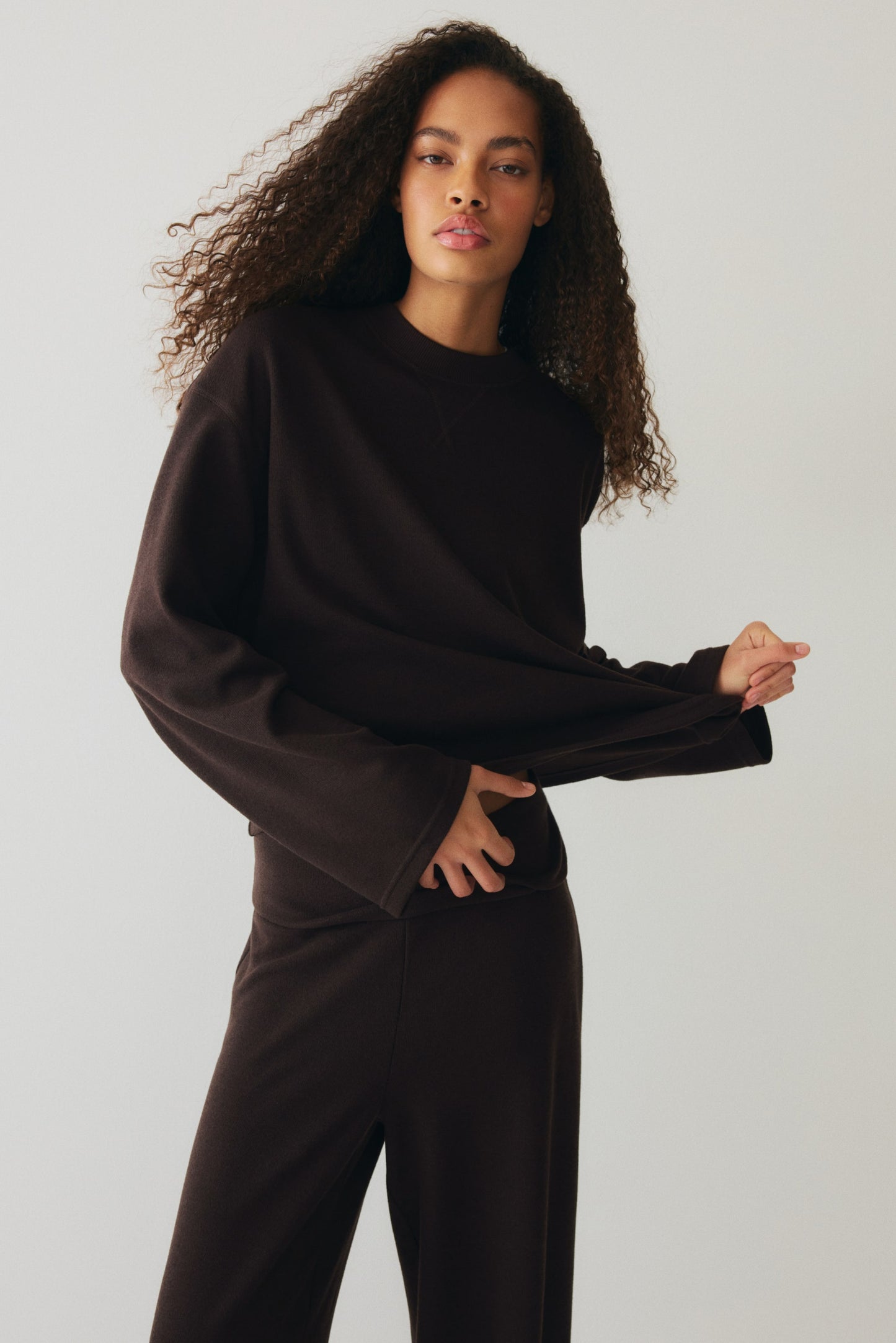 2-piece jersey top and trousers set