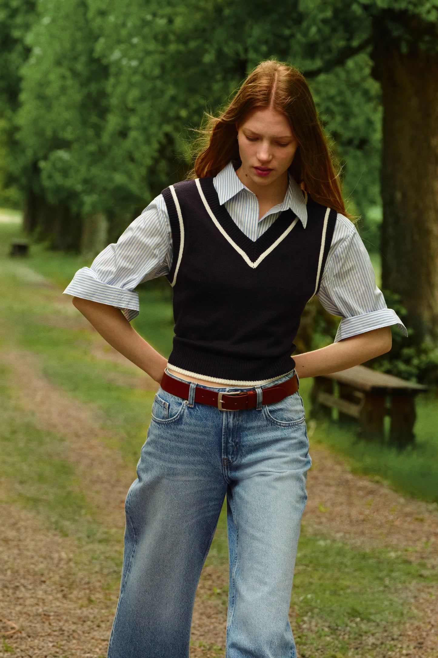 Cable-knit sweater Black