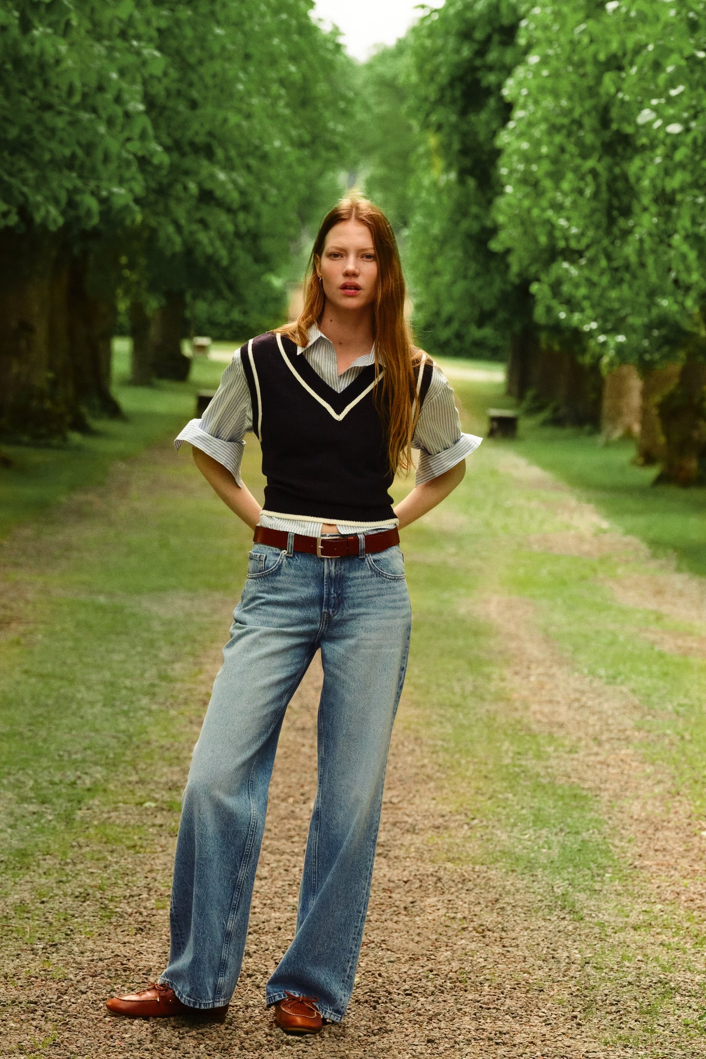 Cable-knit sweater Black