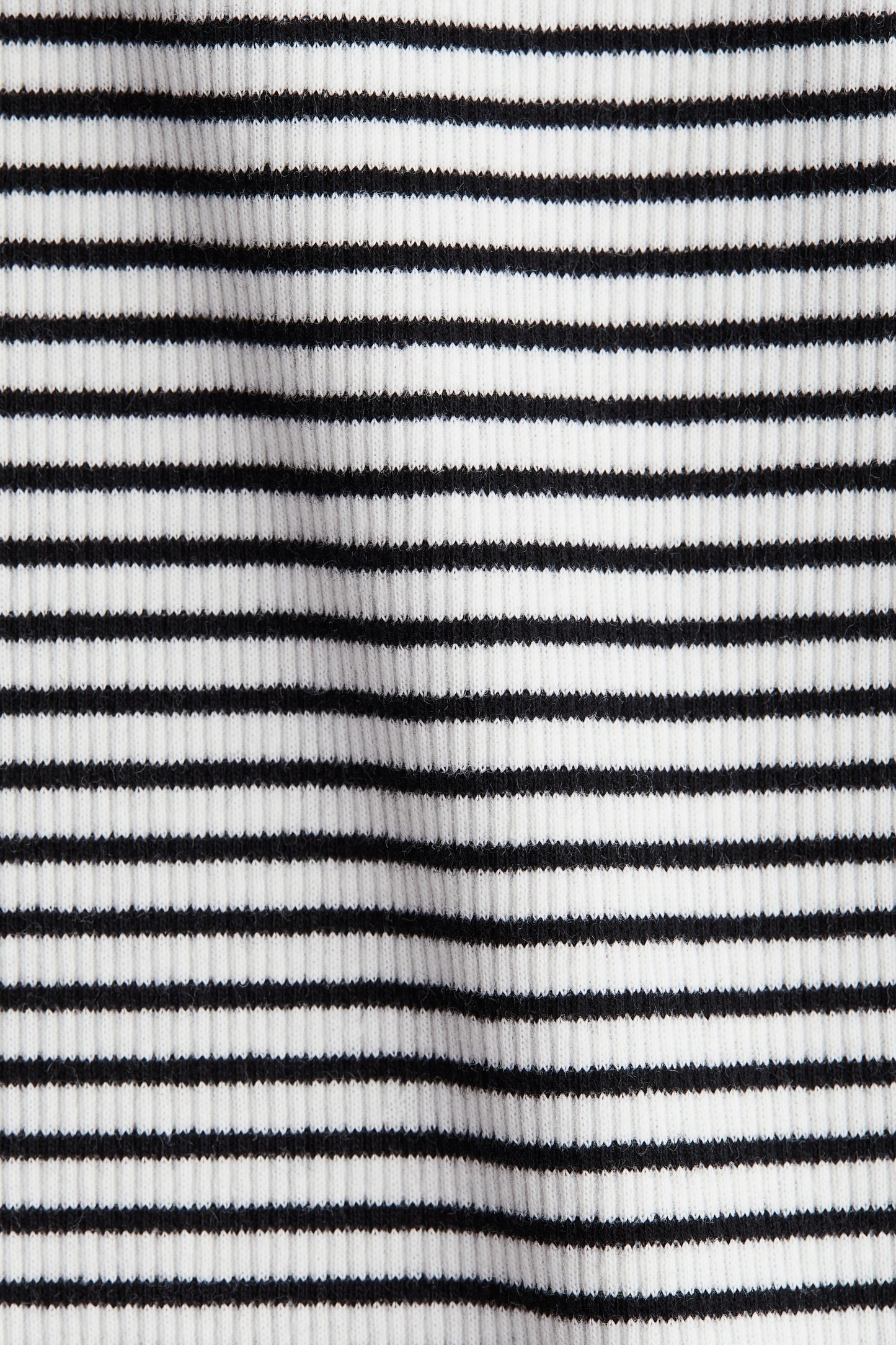 Ribbed boat-neck top White/Black striped