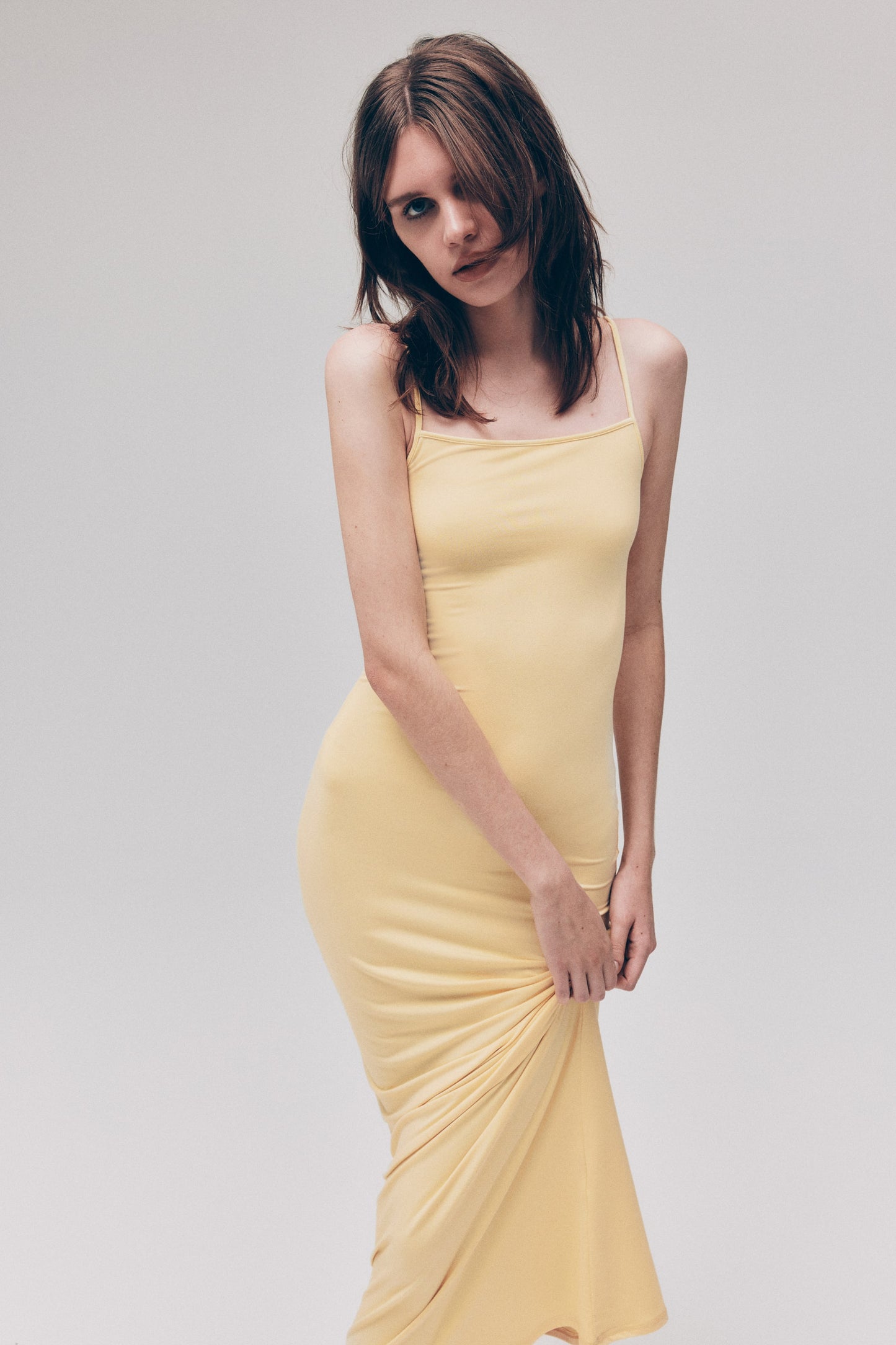 Maxi strappy dress Yellow