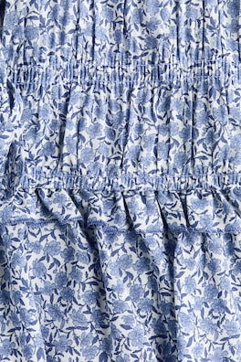 Tie-detail smocked top Floral