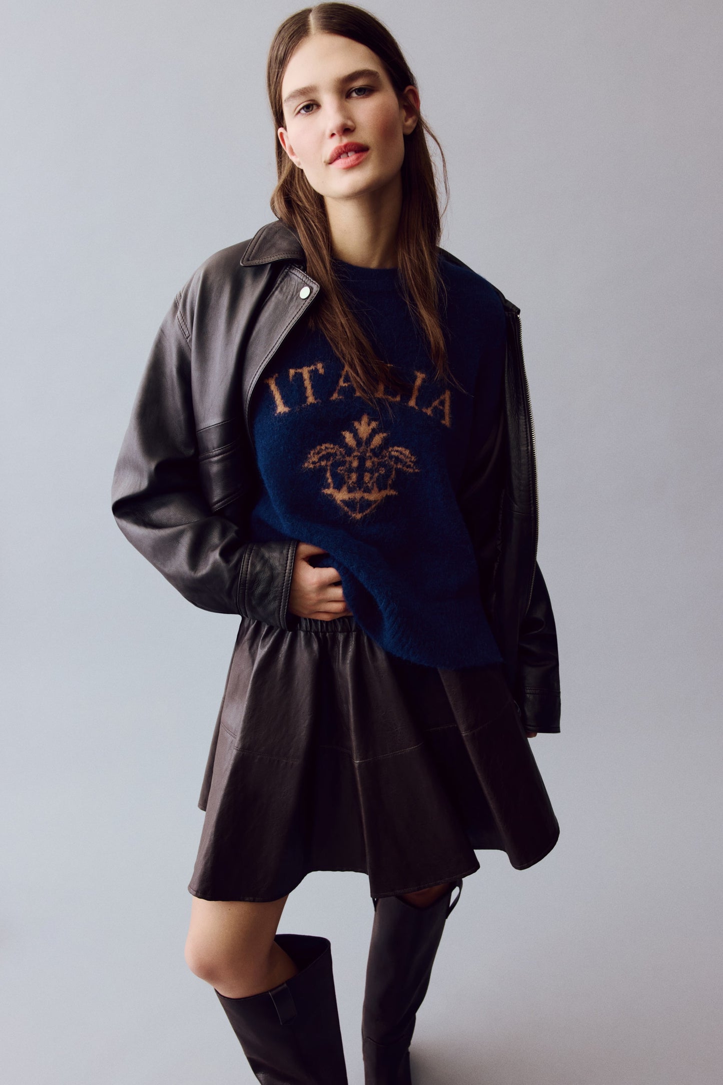 Jacquard-motif jumper Dark Blue