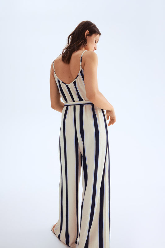 Tie-belt jumpsuit