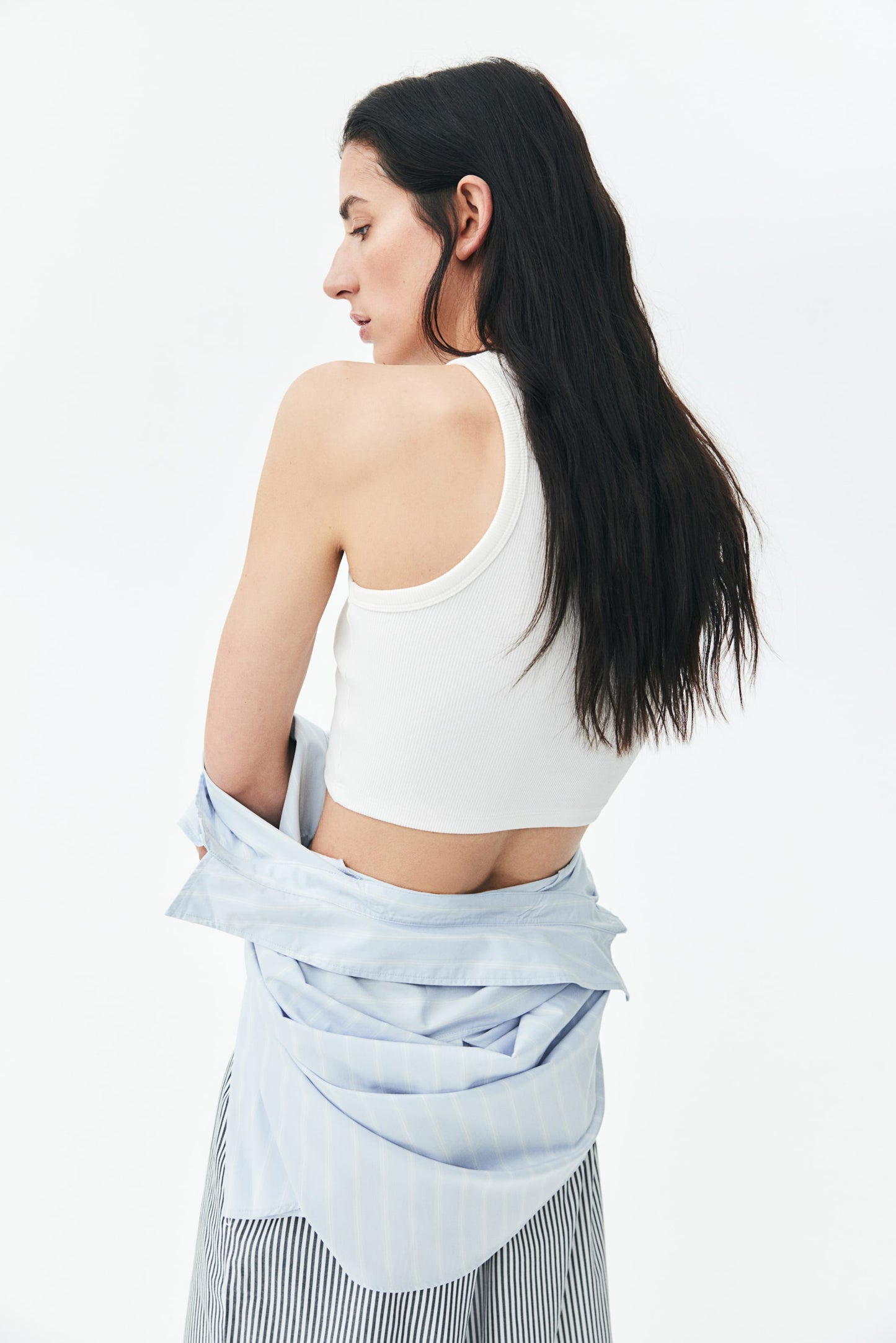 Cropped vest top White